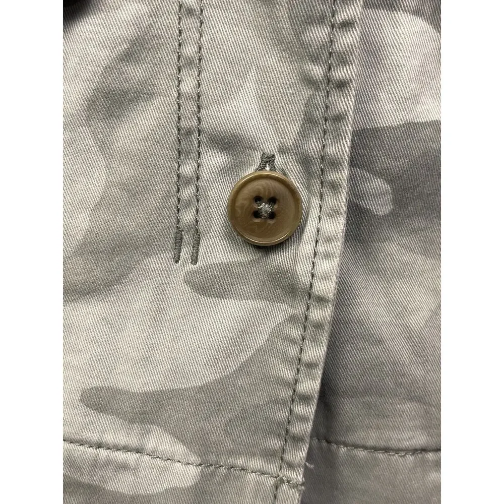 Abercrombie &‎ Fitch Jacket Womens XS Gray Camo pockets Fitted Casual Utility